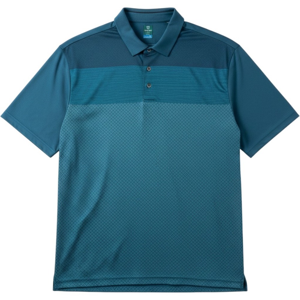 Pro Tour Coolplay Mens XXL Teal Blue Colorblock Geometric Golf Polo Shirt